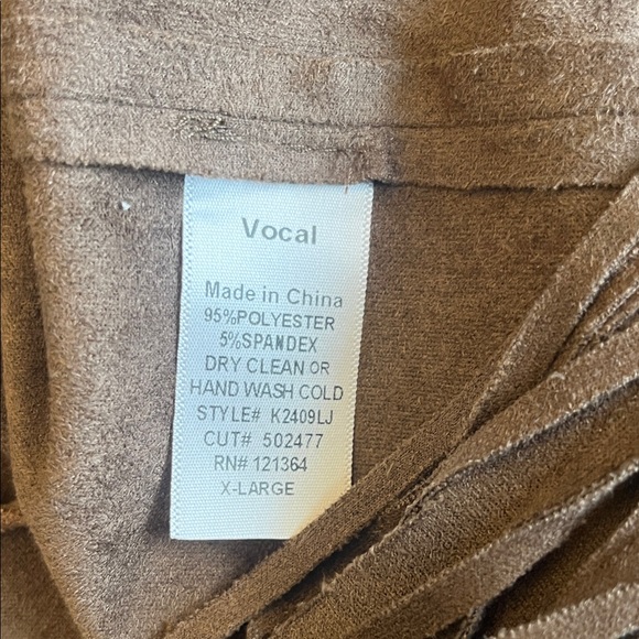 Vocal Black and Tan Star Fringe Leather Jacket - Picture 7 of 7